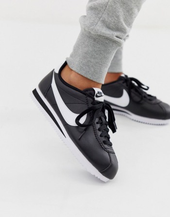 Nike Cortez Leather Crne - Ženske Tenisice | 75024PLGB